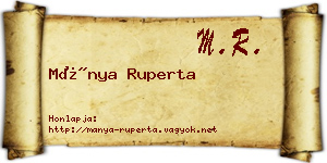 Mánya Ruperta névjegykártya